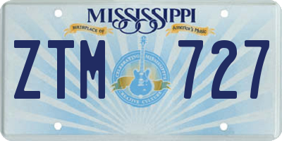 MS license plate ZTM727