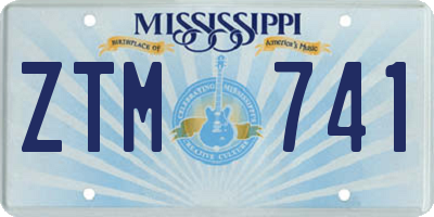 MS license plate ZTM741