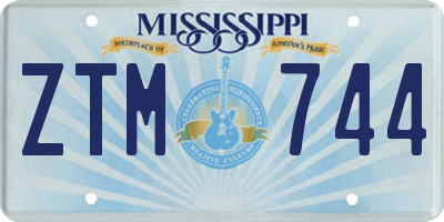 MS license plate ZTM744