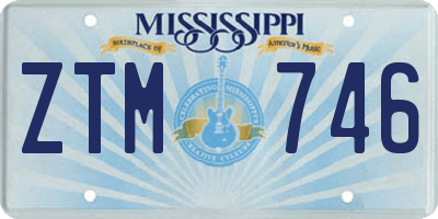 MS license plate ZTM746