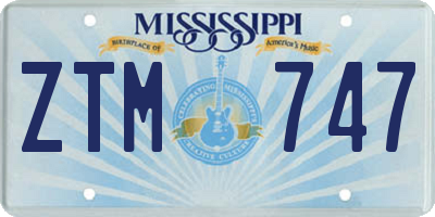 MS license plate ZTM747