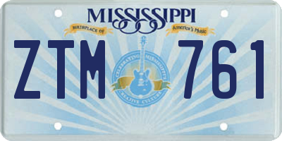 MS license plate ZTM761
