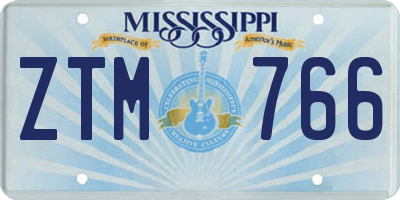 MS license plate ZTM766