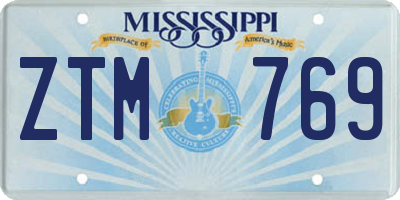 MS license plate ZTM769