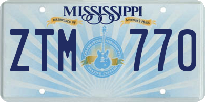 MS license plate ZTM770