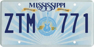 MS license plate ZTM771