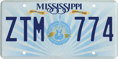 MS license plate ZTM774