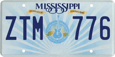 MS license plate ZTM776