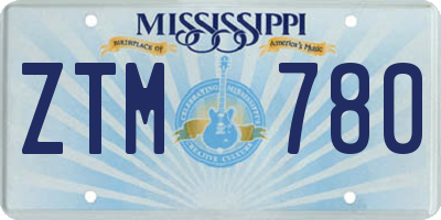 MS license plate ZTM780