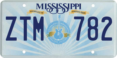 MS license plate ZTM782