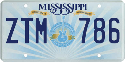 MS license plate ZTM786