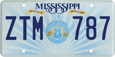 MS license plate ZTM787