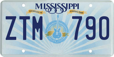MS license plate ZTM790