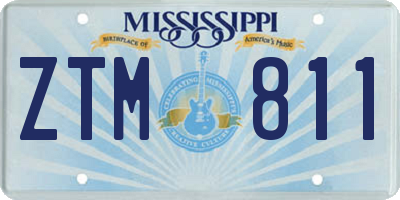MS license plate ZTM811