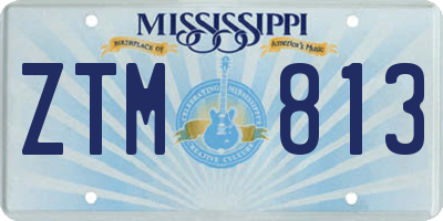 MS license plate ZTM813