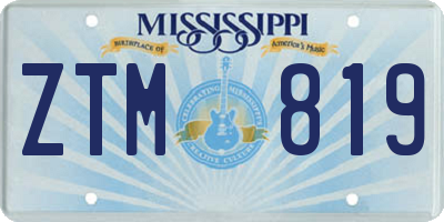 MS license plate ZTM819