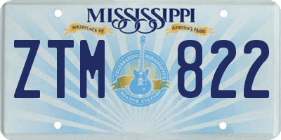 MS license plate ZTM822