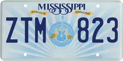 MS license plate ZTM823