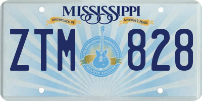 MS license plate ZTM828