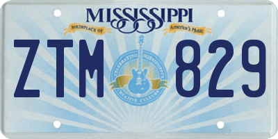 MS license plate ZTM829