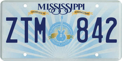 MS license plate ZTM842