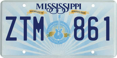 MS license plate ZTM861