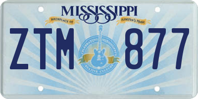 MS license plate ZTM877