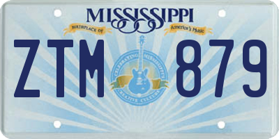 MS license plate ZTM879