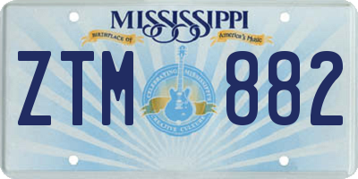 MS license plate ZTM882
