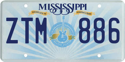 MS license plate ZTM886