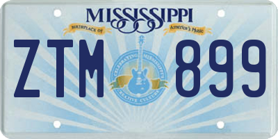 MS license plate ZTM899