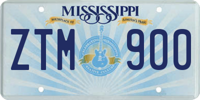 MS license plate ZTM900