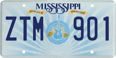 MS license plate ZTM901
