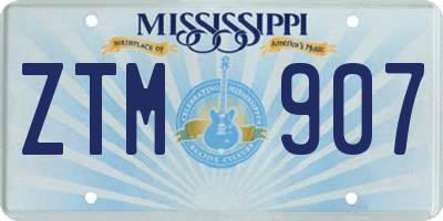 MS license plate ZTM907