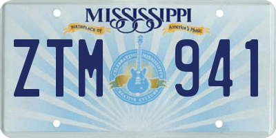 MS license plate ZTM941