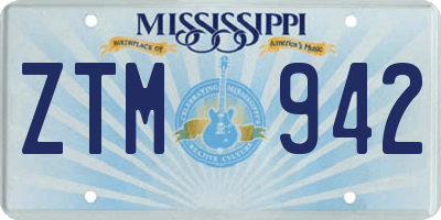 MS license plate ZTM942