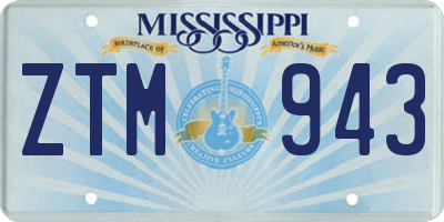 MS license plate ZTM943