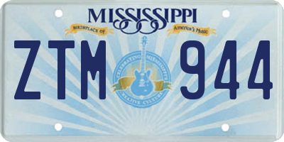 MS license plate ZTM944