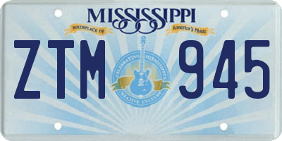 MS license plate ZTM945