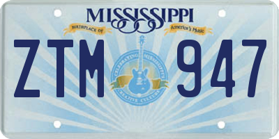 MS license plate ZTM947