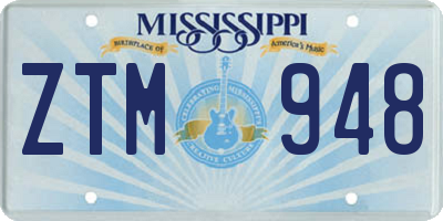 MS license plate ZTM948