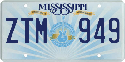 MS license plate ZTM949