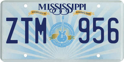 MS license plate ZTM956