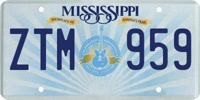 MS license plate ZTM959