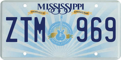 MS license plate ZTM969