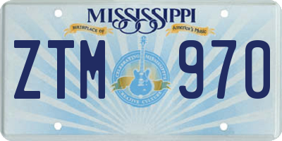 MS license plate ZTM970
