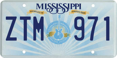 MS license plate ZTM971