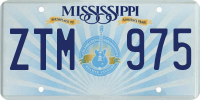 MS license plate ZTM975