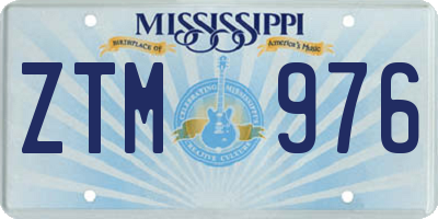 MS license plate ZTM976