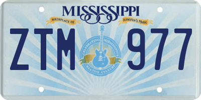 MS license plate ZTM977